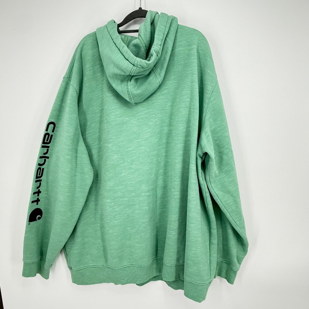 Carhartt Hoodie Mens 3XL Mint Green Loose Fit Graphic Sleeve K288 G98 - Picture 3 of 9